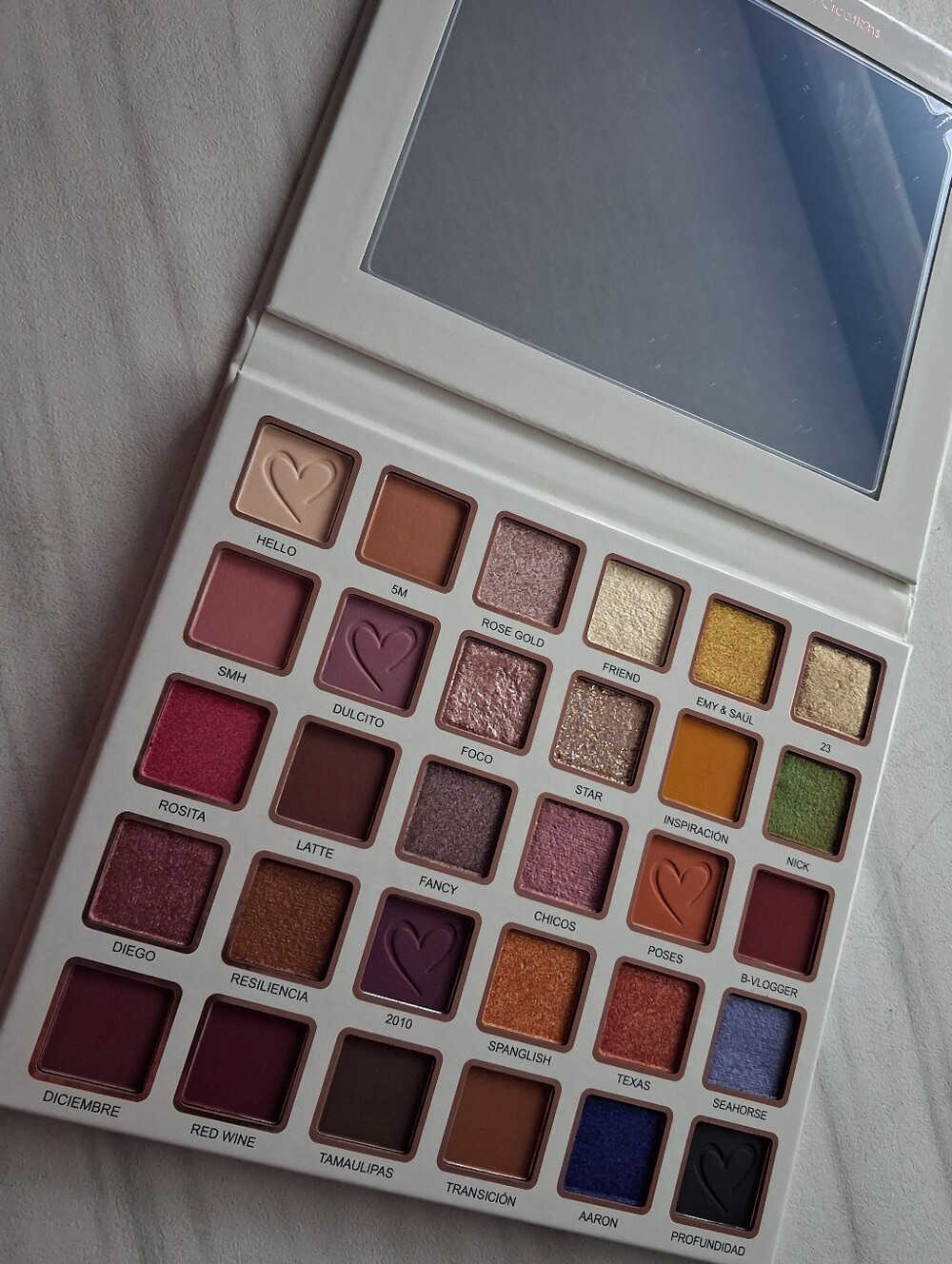 Neutral and Warm Eyeshadow Palette - Pink, Gold, Brown, Green, Purple Shades